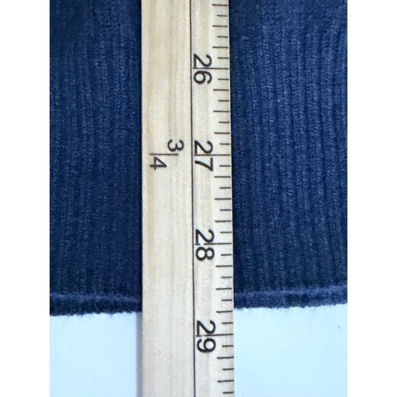 Alan Flusser Wool Blend Cable Knit Sweater Mens XL Navy Blue Preppy - Picture 6 of 7